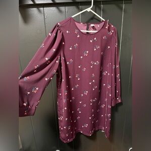 Floral Burgundy Dress